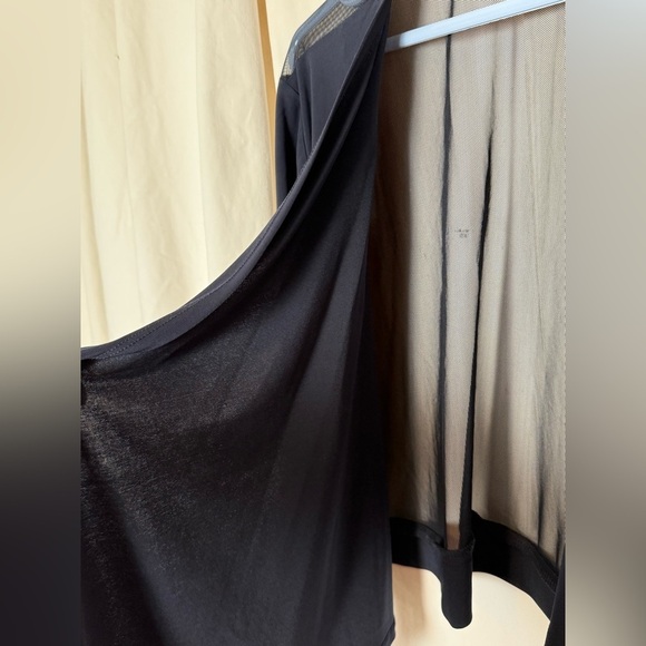 R&M Richards Women's Sz XL Elegant Sheer Back Black Cardigan Poly/Spandex - Picture 2 of 6